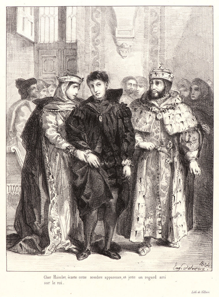 Detail of Hamlet: Cher Hamlet.., 1834-1843 by Eugène Delacroix