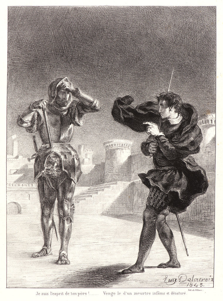 Detail of Hamlet: Je suis l'esprit.., 1834-1843 by Eugène Delacroix