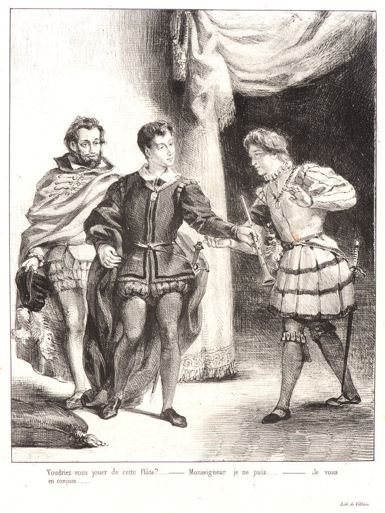 Detail of Hamlet: Voudriez-vous.., 1834-1843 by Eugène Delacroix