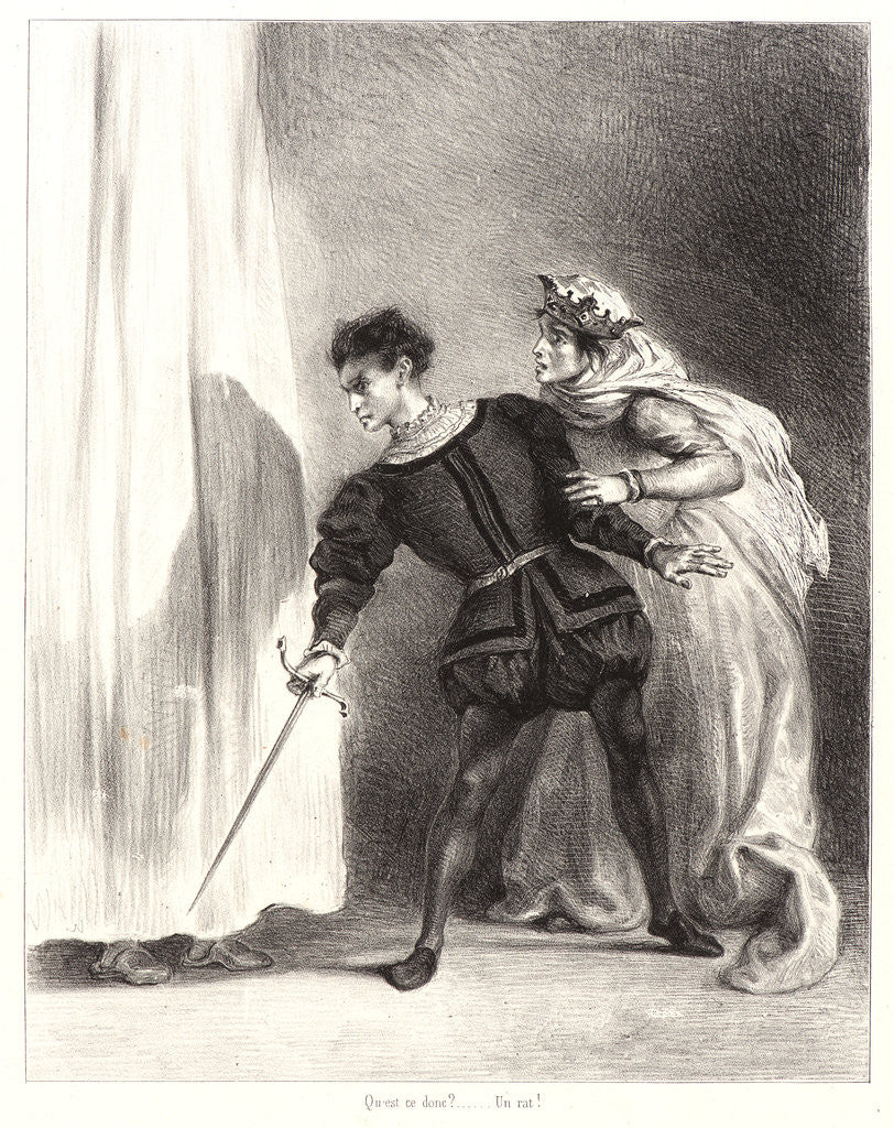 Detail of Hamlet: Qu'est ce donc?, 1834-1843 by Eugène Delacroix