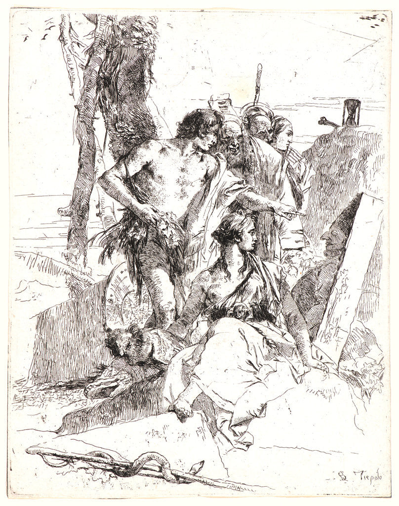 Detail of The Discovery of the Tomb of Punchinello, 1735-1740 by Giovanni Battista Tiepolo