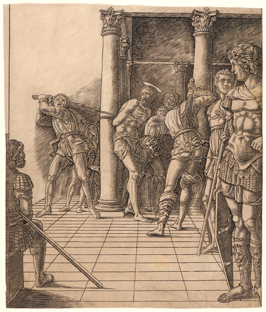 Detail of Flagellation with a Pavement, ca. 1465-1470 by Andrea Mantegna