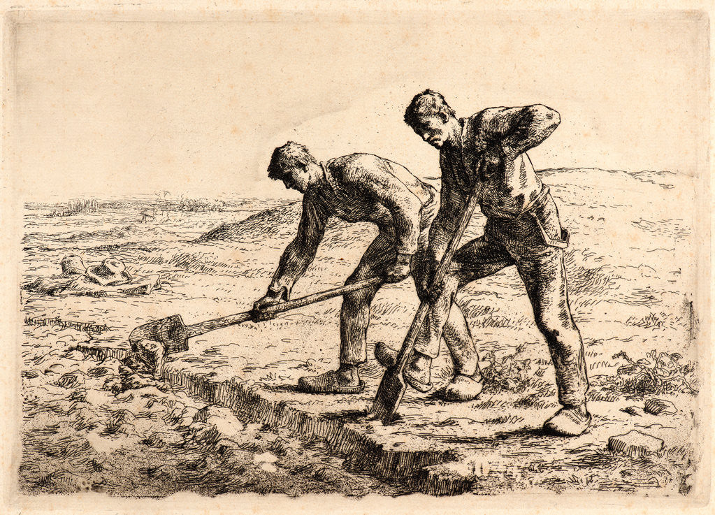 Detail of The Diggers (Les Bêcheurs), ca. 1856 by Jean-François Millet