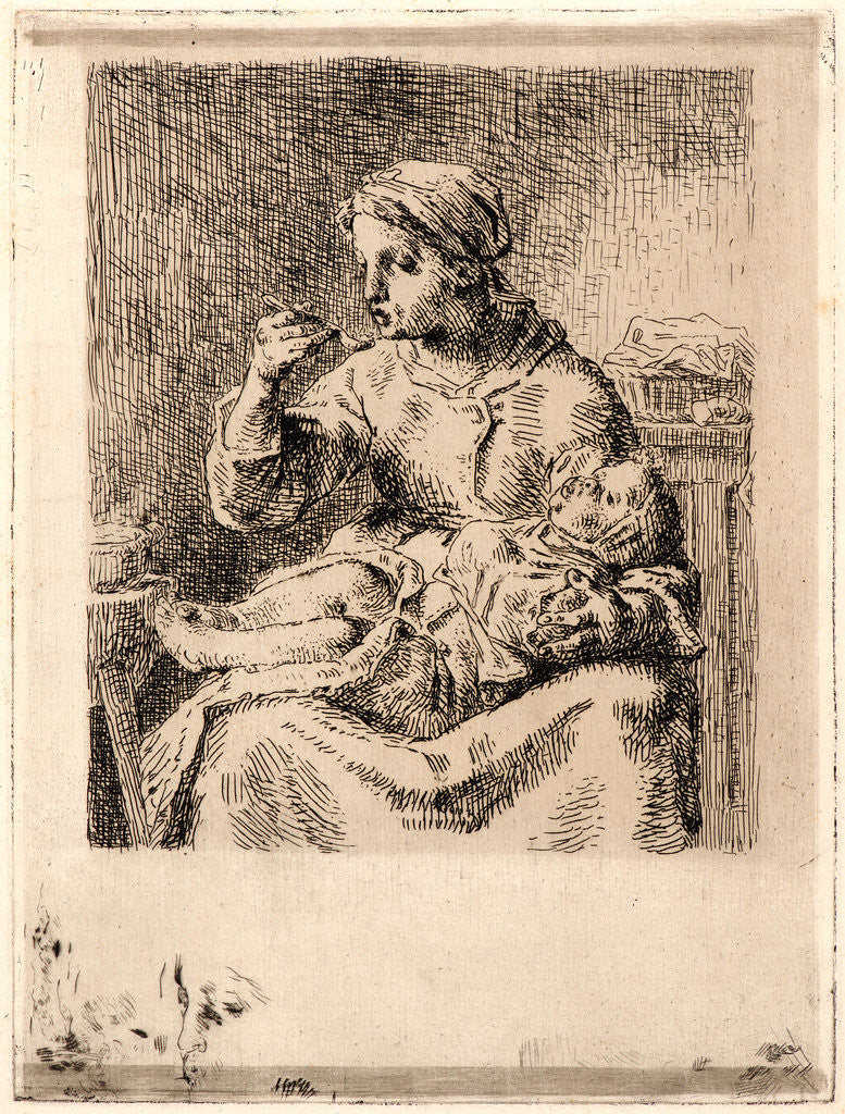 Detail of Woman Feeding Her Child (La Bouillie), 1861 by Jean-François Millet