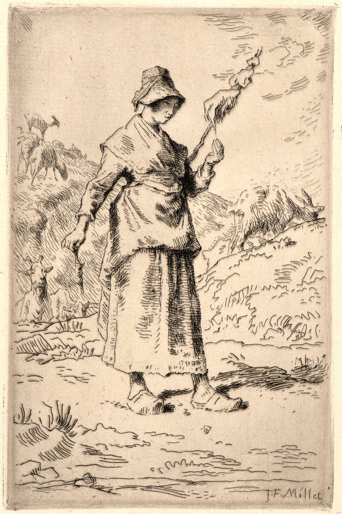 Detail of The Spinner (La Fileuse Auvergnate), 1868-1869 by Jean-François Millet