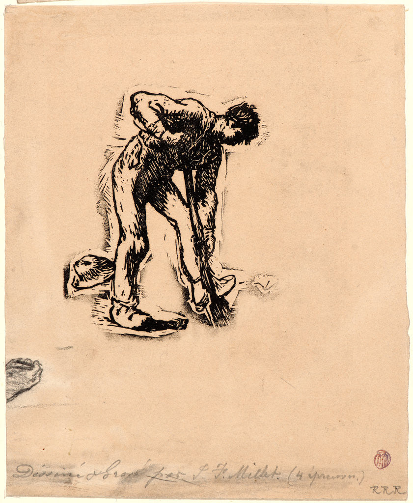 Detail of Peasant Digging (Bêcheur au travail), 1863 by Jean-François Millet