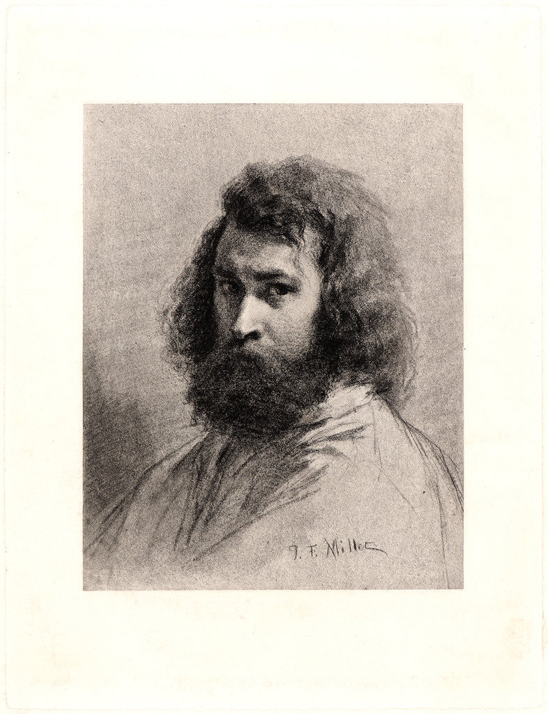 Detail of Self-Portrait of Jean-François Millet, ca. 1846 by Jean-François Millet