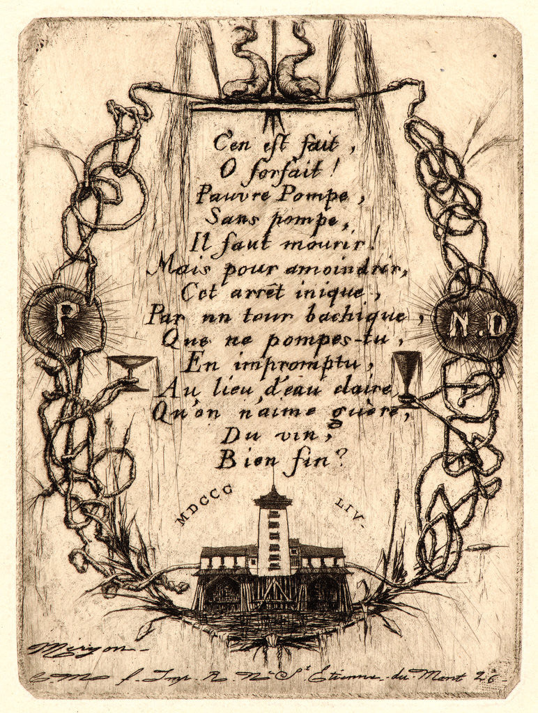 Detail of La Petite Pompe, Paris, 1854 by Charles Meryon