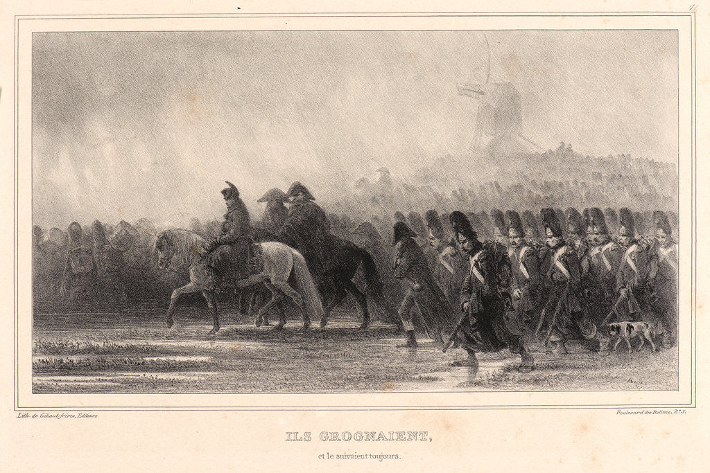 Detail of Ils grognaient, et le suivaient toujours!, 1836 by Auguste Raffet