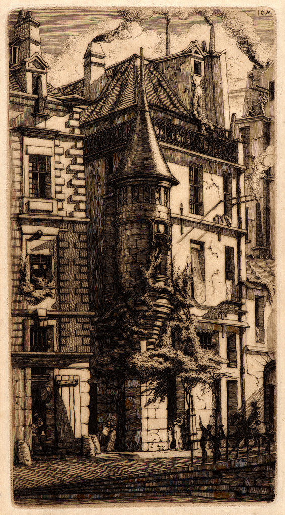 Detail of House with a Turret, Weavers' Street, Paris (Tourelle de la Rue de la Tixéranderie), 1852 by Charles Meryon