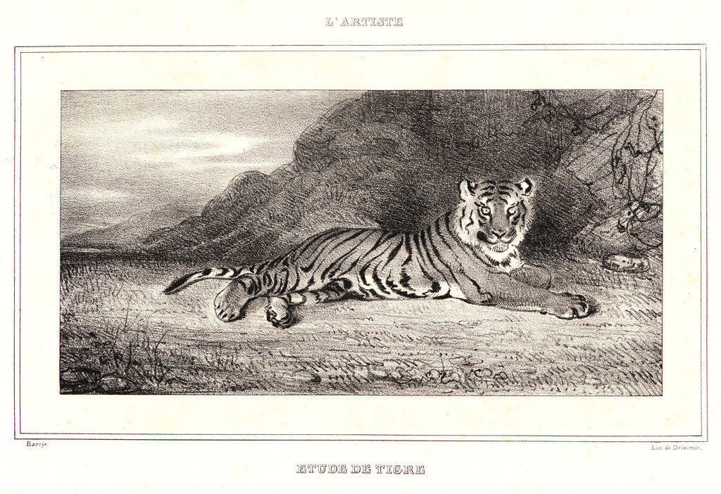 Detail of Étude de Tigre, 1832 by Antoine-Louis Barye