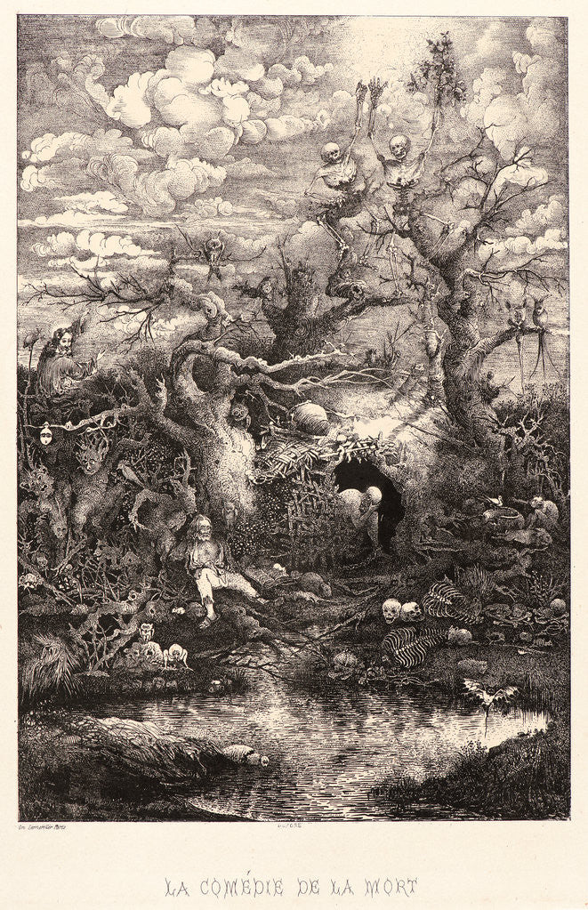 Detail of Comedy of Death (Comédie de la Mort), 1854 by Rodolphe Bresdin