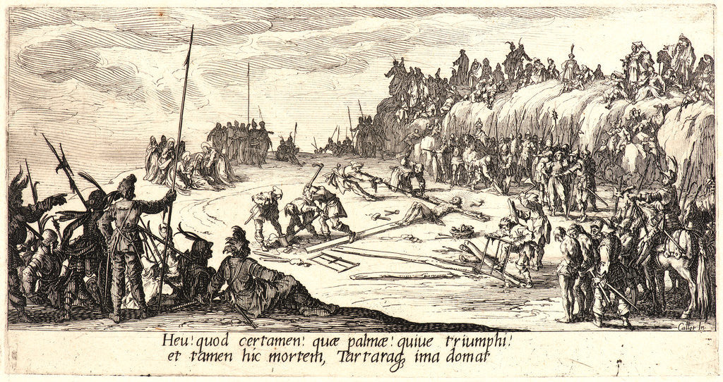 Detail of The Crucifixion (Le crucifiement), 1618 by Jacques Callot