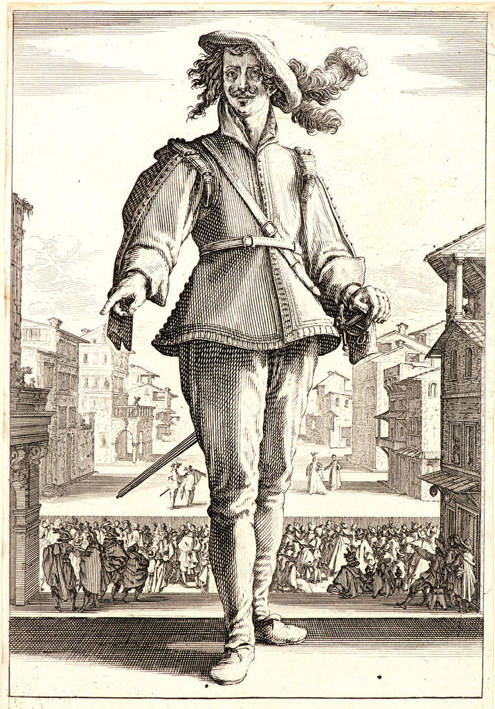 Detail of Braggadocio, 1618 by Jacques Callot