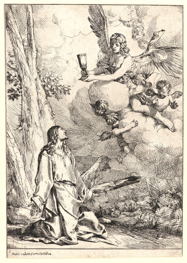 Detail of Christ on the Mount of Olives, 17th century. Second or third state. by Giulio Carpioni