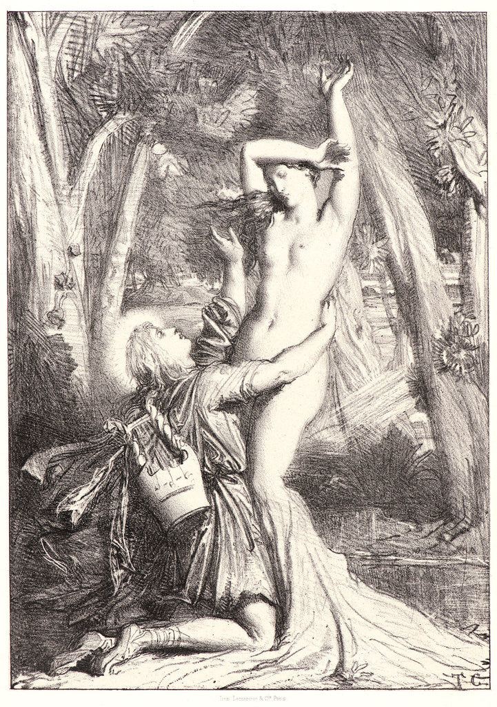 Detail of Apollo and Daphne, ca. 1844 by Théodore Chassériau