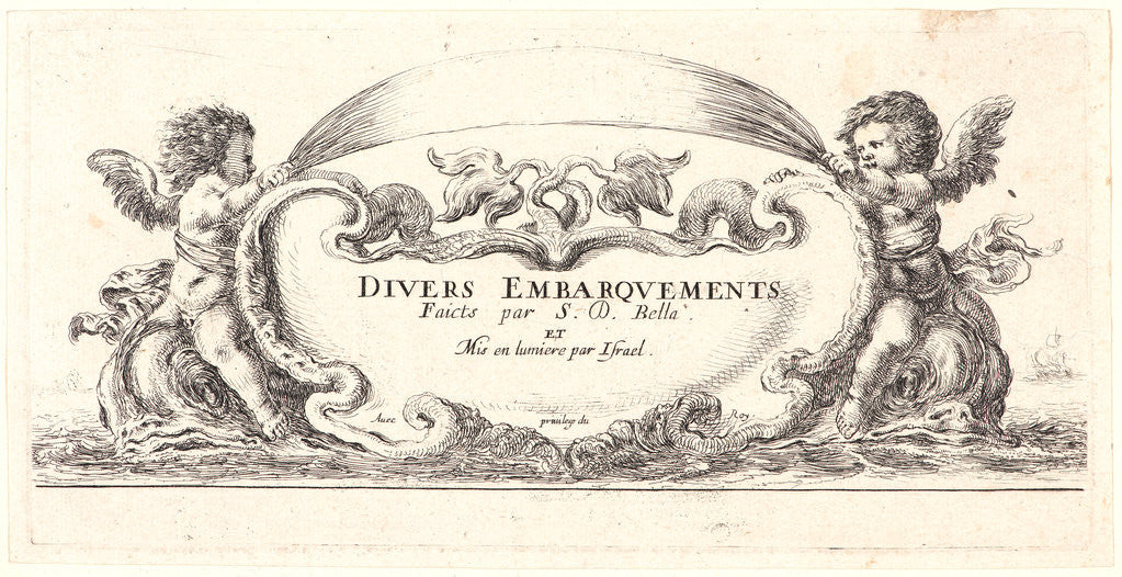 Detail of Frontispiece for Divers Embarquements, 1644 by Stefano Della Bella