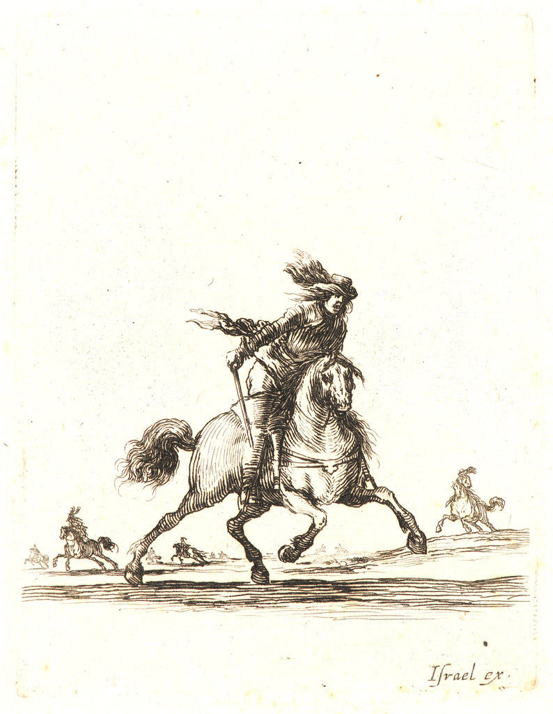 Detail of Cavalier qui court vers le devant, 1642- 1645 by Stefano Della Bella