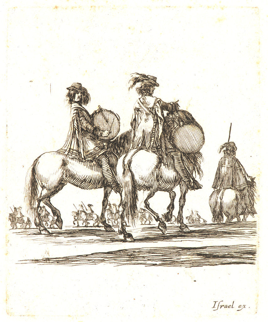 Detail of Deux tambours de mousquetaires, 1642-1645 by Stefano Della Bella