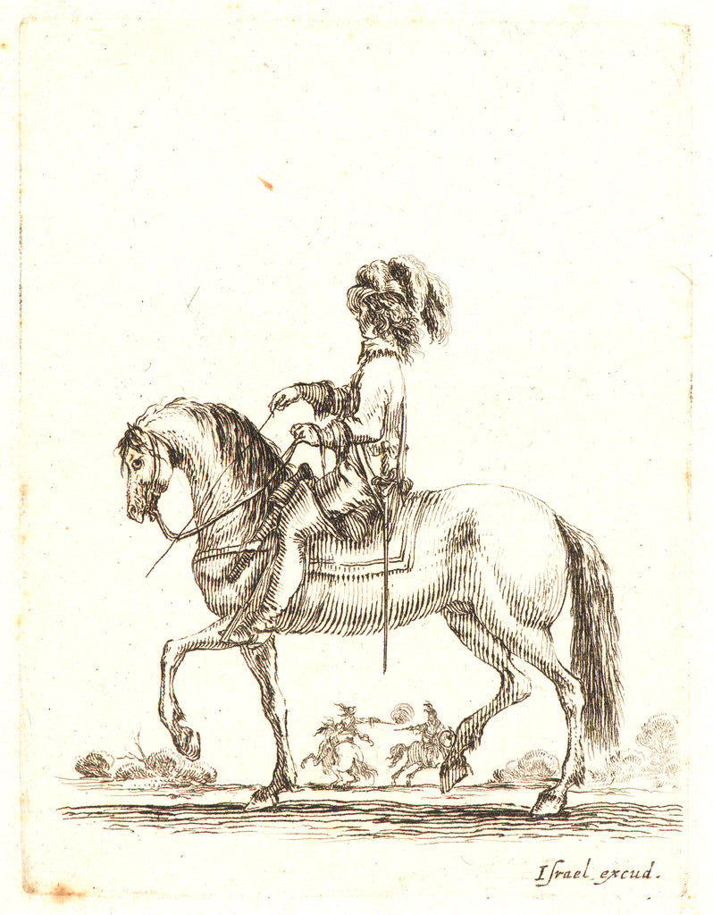 Detail of Cavalier allant au pas vers la gauche, 1642-1645 by Stefano Della Bella