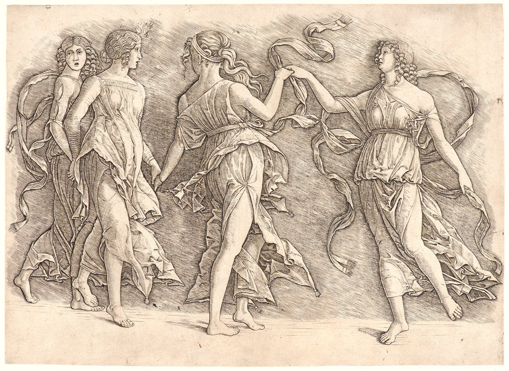 Detail of Four Dancing Muses, ca. 1497 by Premier Engraver
