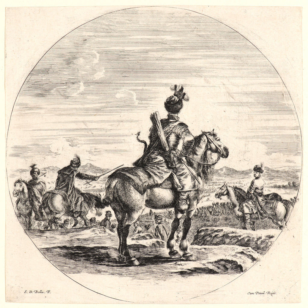 Detail of Cavalier polonais, avec arc et carquois, 1651 by Stefano Della Bella