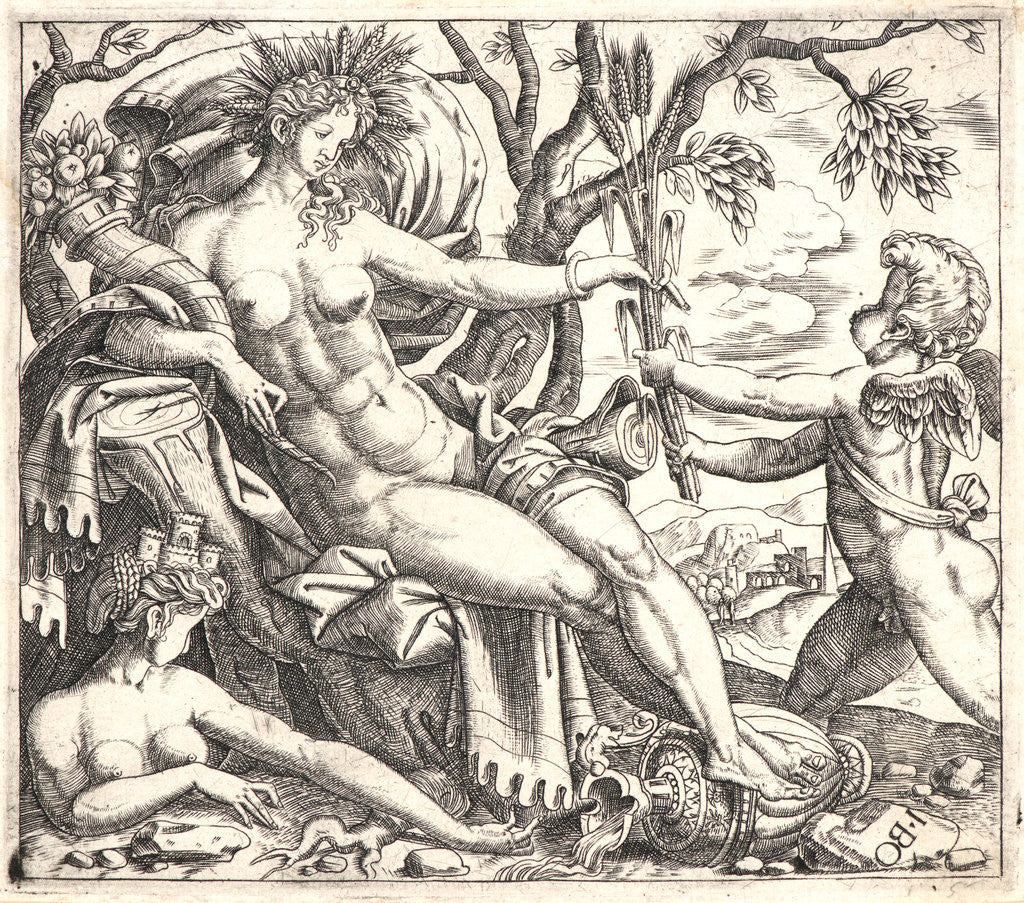 Detail of Cupid and Ceres, 1550 by Giulio Bonasone