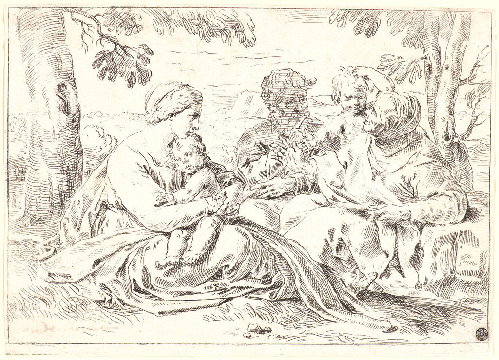 Detail of The Holy Family and St. Elizabeth and St. John, 17th century by Simone Cantarini