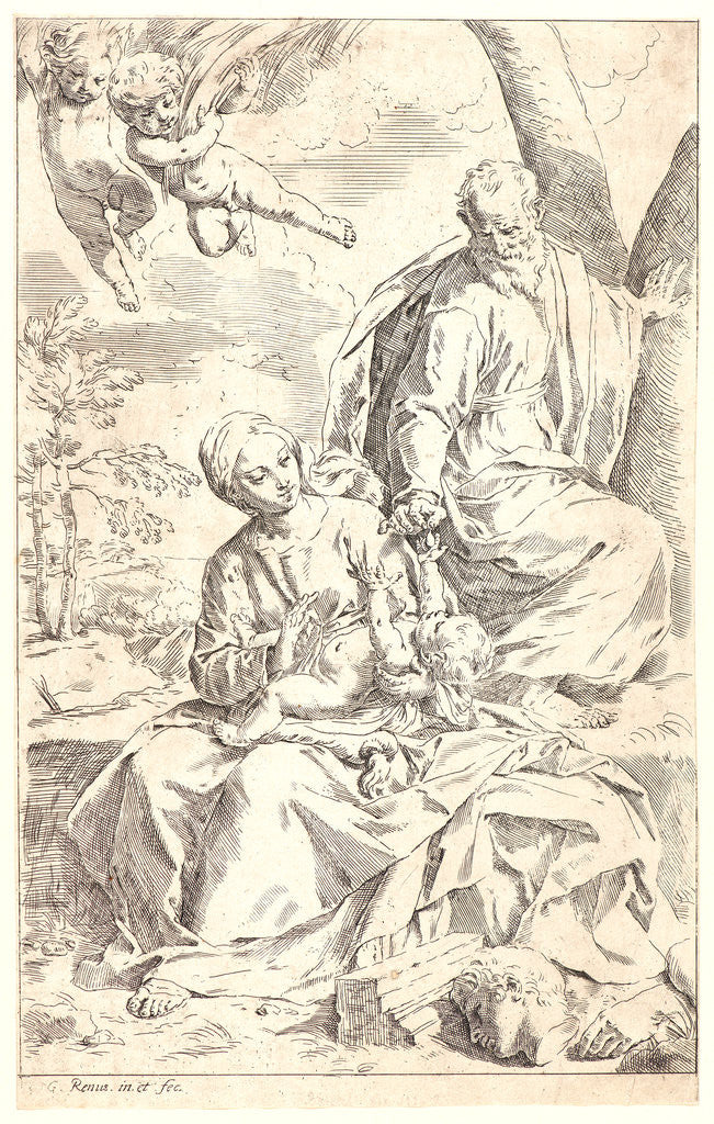 Detail of Rest in Egypt, 17th century by Simone Cantarini