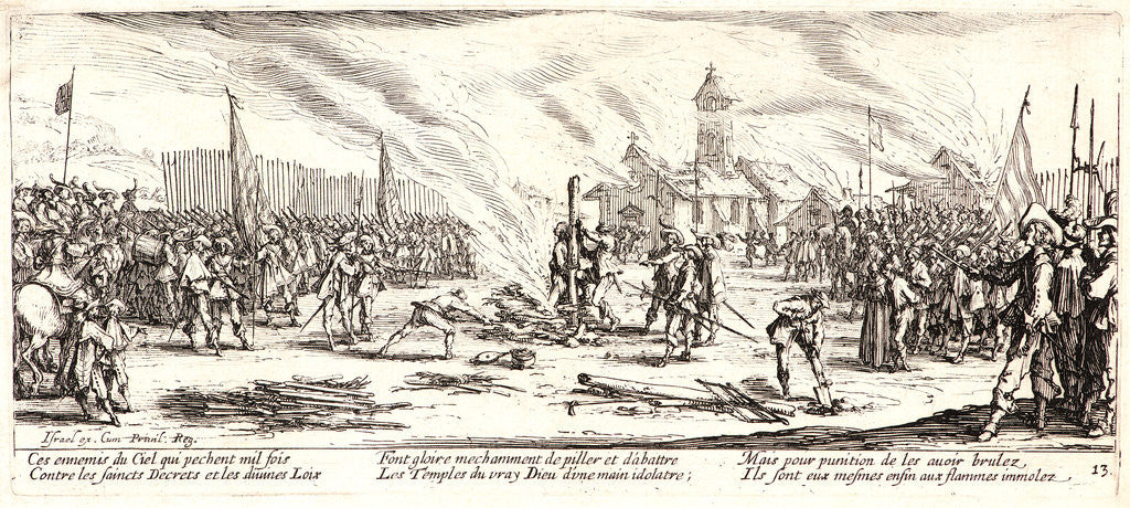 Detail of The Burning (Le Bucher), 1633 by Jacques Callot