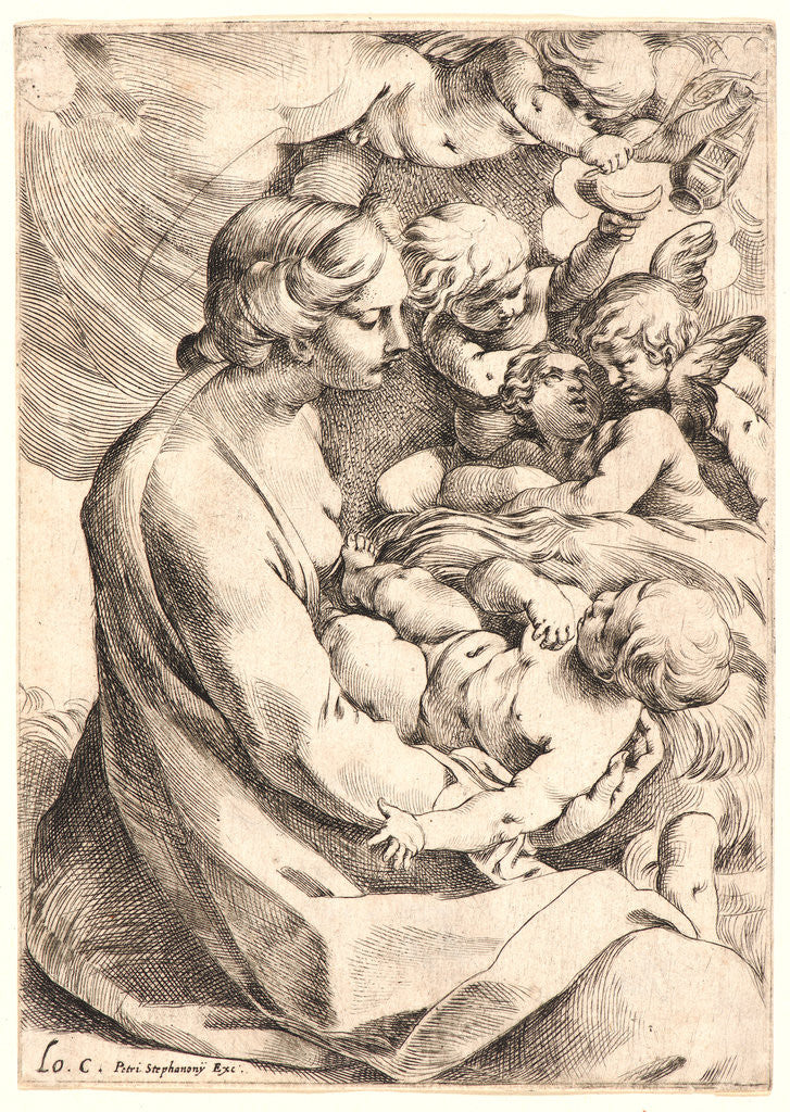 Detail of Virgin and Child with Angels by Lodovico Carracci