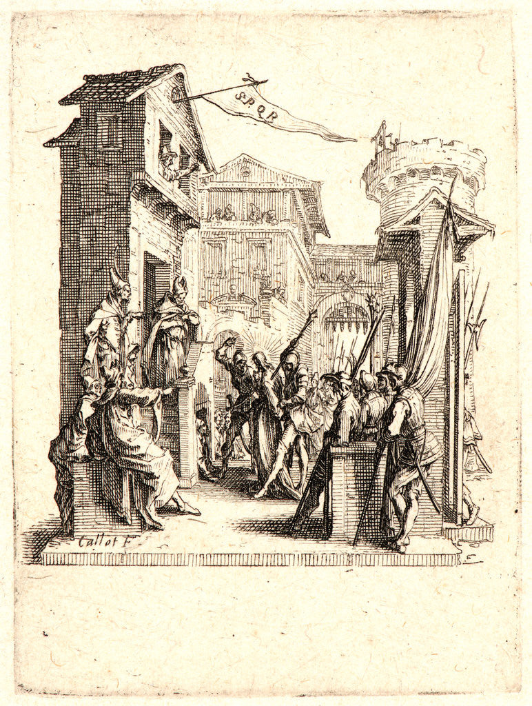 Detail of Christ before Caiaphus (Jésus comparait devant caiphe), 1624 by Jacques Callot