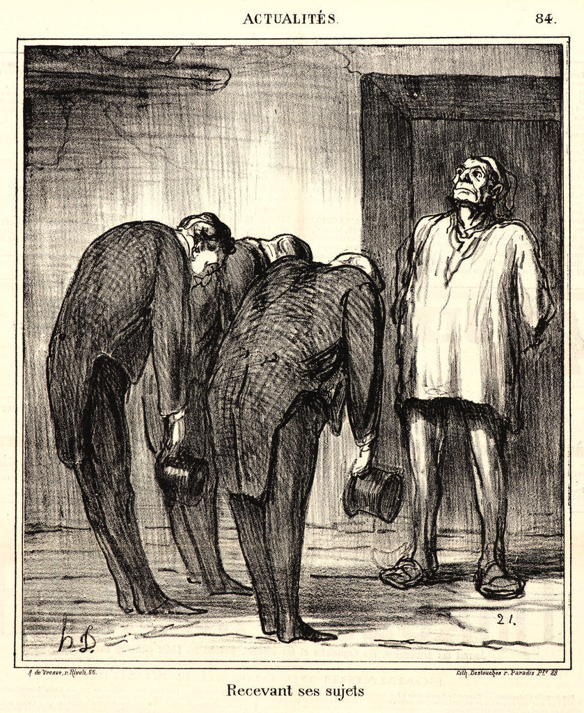 Detail of Recevant ses sujets, 1869 by Honoré Daumier