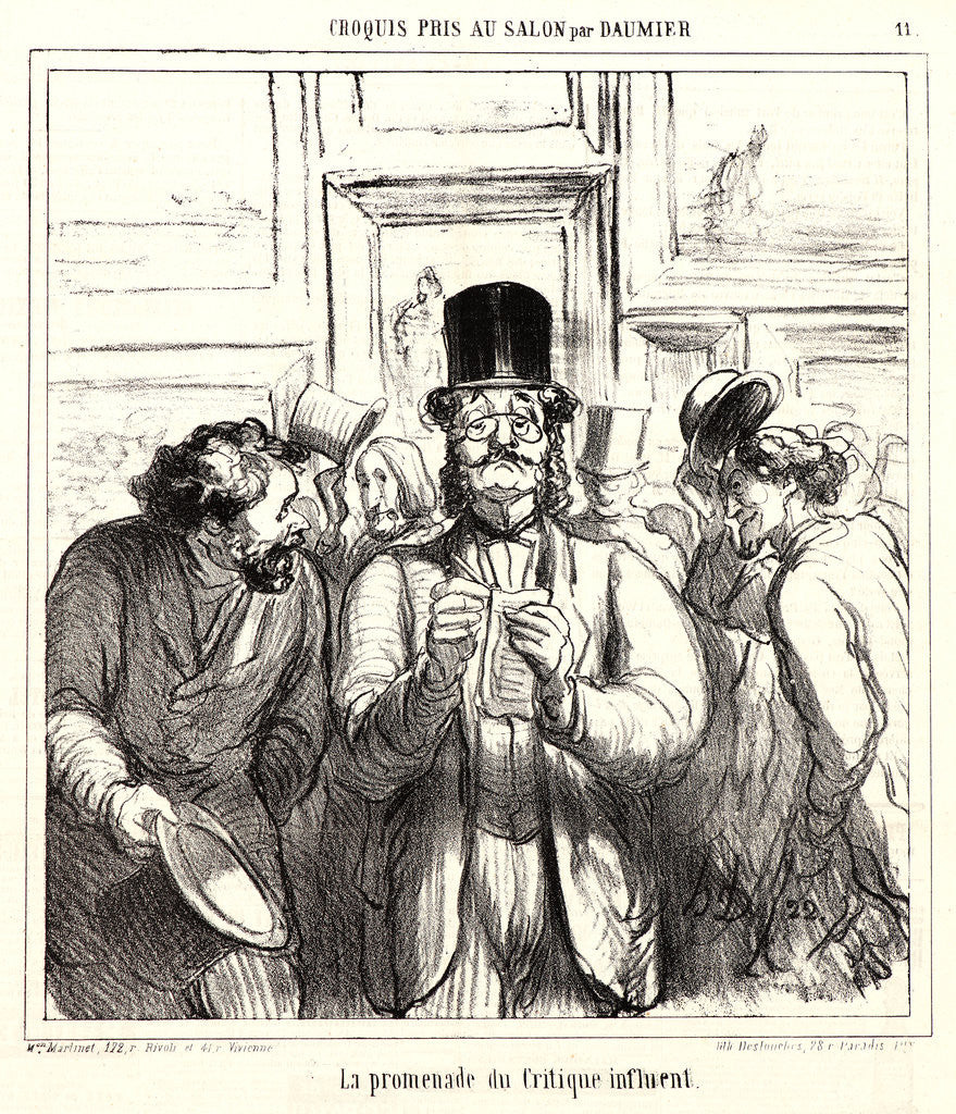 Detail of La promenade du critique influent, 1865 by Honoré Daumier
