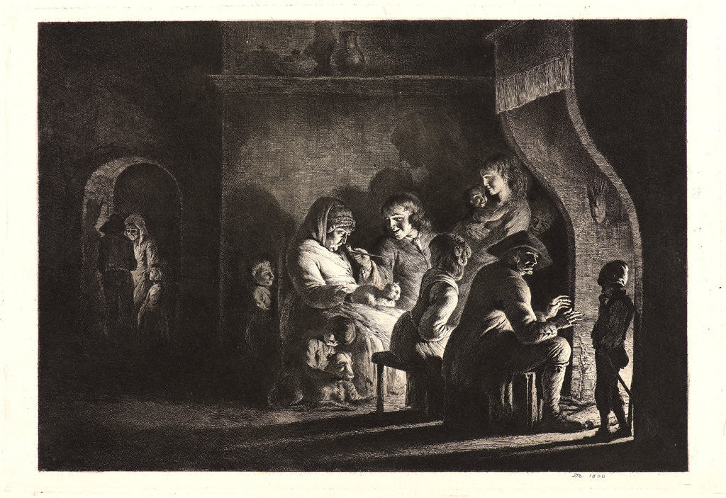 Detail of Family before a Fireplace (La Famille devant le feu), 1800 by Jean Jacques de Boissieu