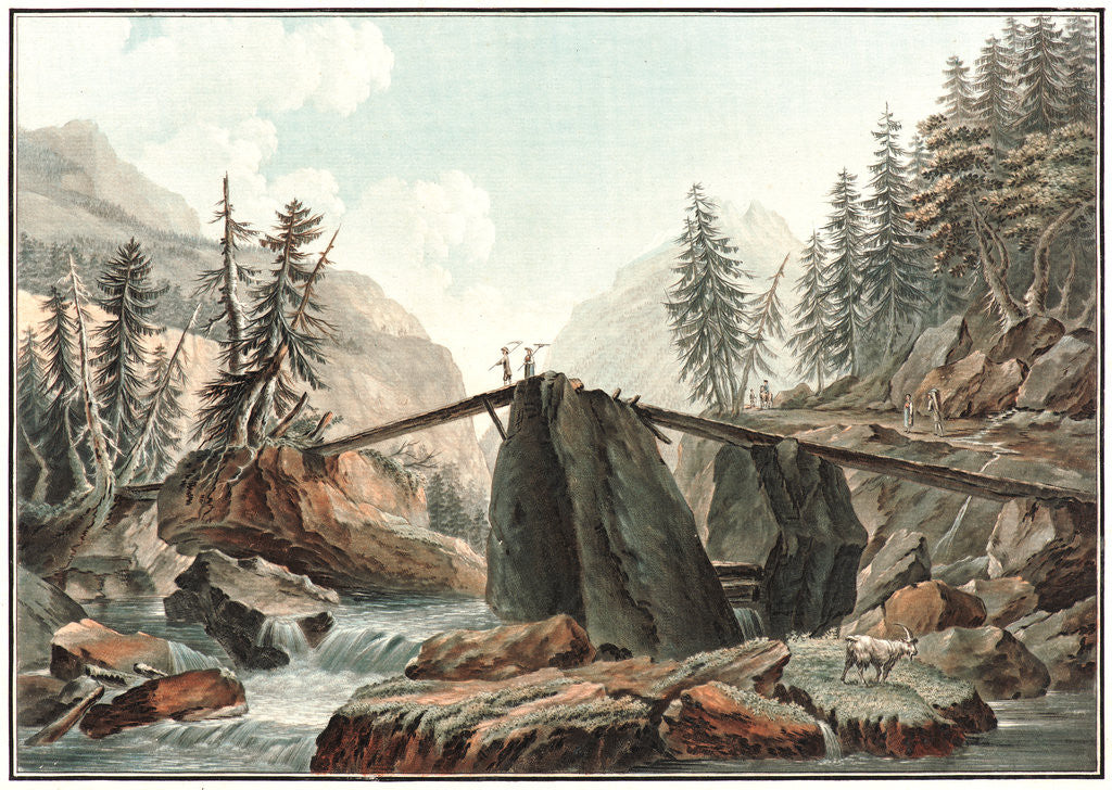 Detail of The Devil's Bridge, ca. 1780- 1790 by Charles-Melchior Descourtis