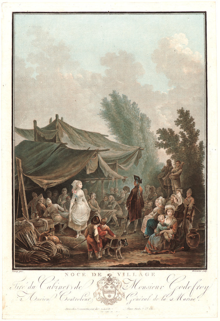 Detail of Village Wedding (Noce de Village), 1785 by Charles-Melchior Descourtis