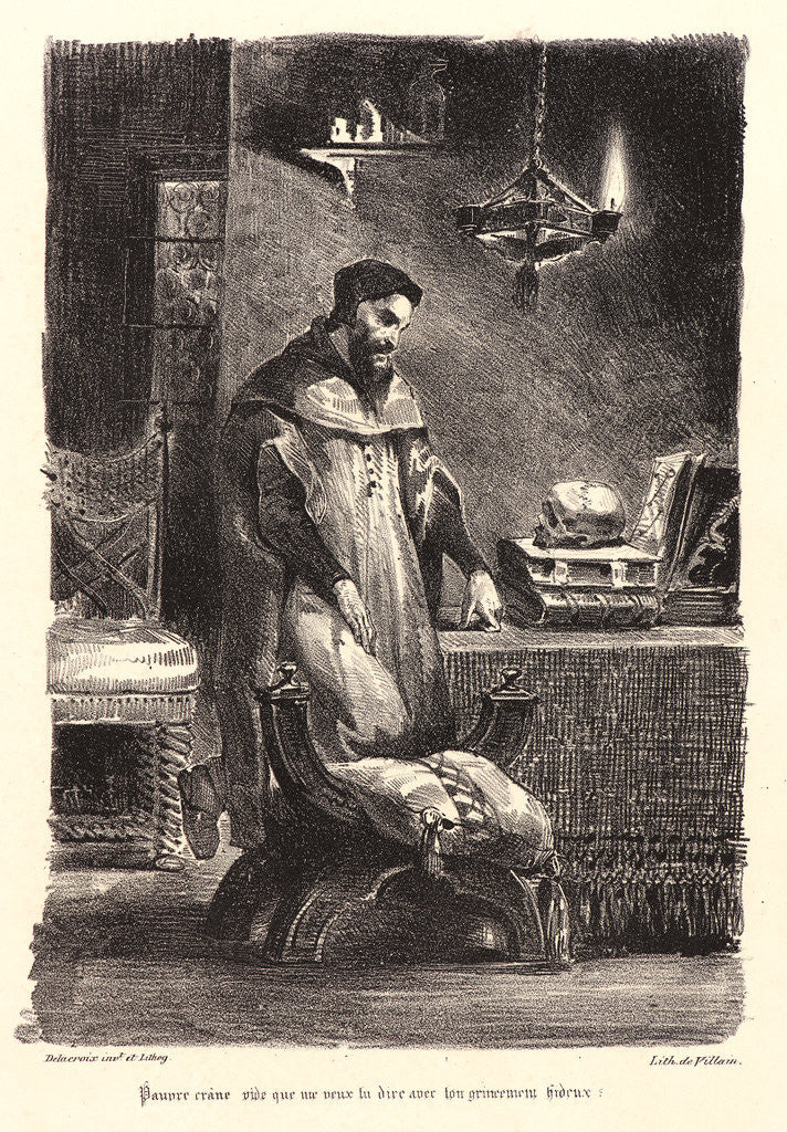 Detail of Faust in His Study (Faust dans son cabinet), 1828 by Eugène Delacroix
