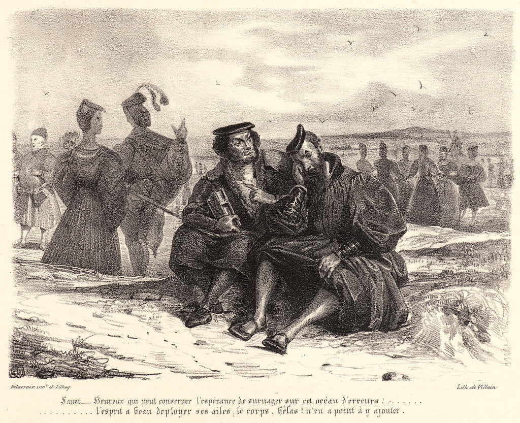 Detail of Faust and Wagner (Faust et Wagner), 1828 by Eugène Delacroix