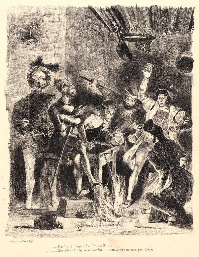 Detail of Mephistopheles in the Students’ Tavern (Méphistophélès dans la taverne des étudiants), 1828 by Eugène Delacroix