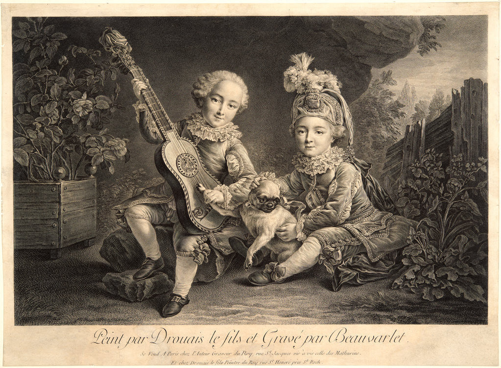 Detail of The Sons of the Duke of Béthune, ca. 1770-1780 by Jacques Firmin Beauvarlet