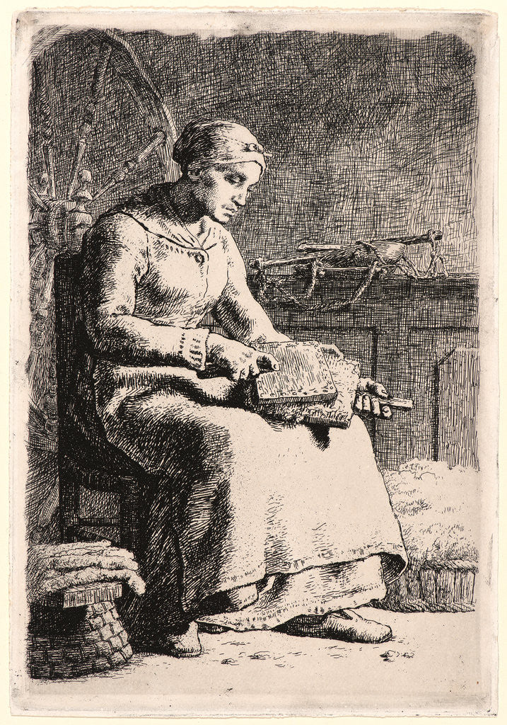 Detail of The Wool Carder (La Cardeuse), 1855-1856 by Jean-François Millet