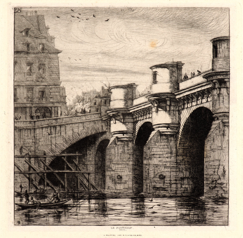 Detail of Le Pont Neuf, 1853 by Charles Meryon