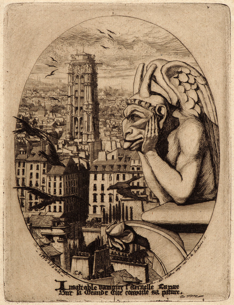 Detail of Le Stryge, 1853 by Charles Meryon