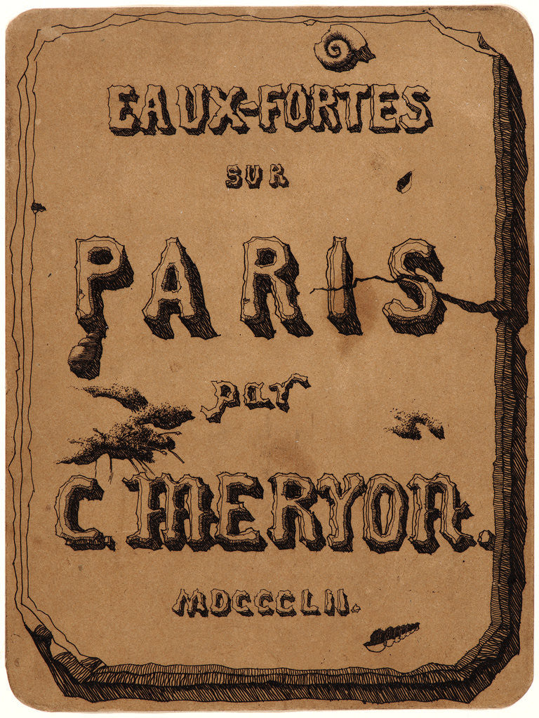 Detail of Title de Vues de Paris, 1852 by Charles Meryon