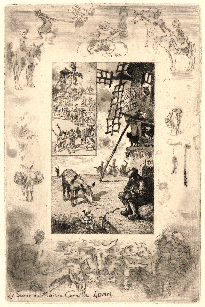 Detail of Illustrations for Daudet's Lettres de Mon Moulin, Plate 3, 19th century by Félix Hilaire Buhot
