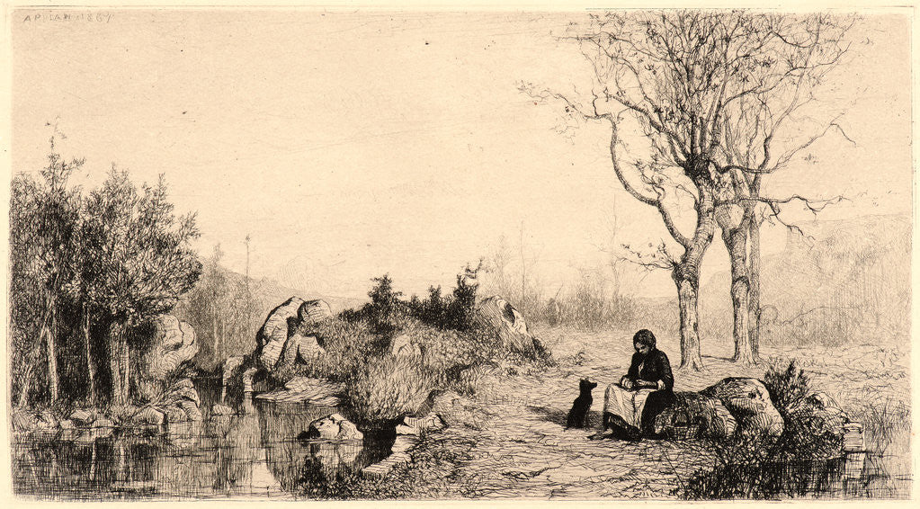 Detail of Bords de Ruisscau à Rossillon, 1867 by Adolphe Appian