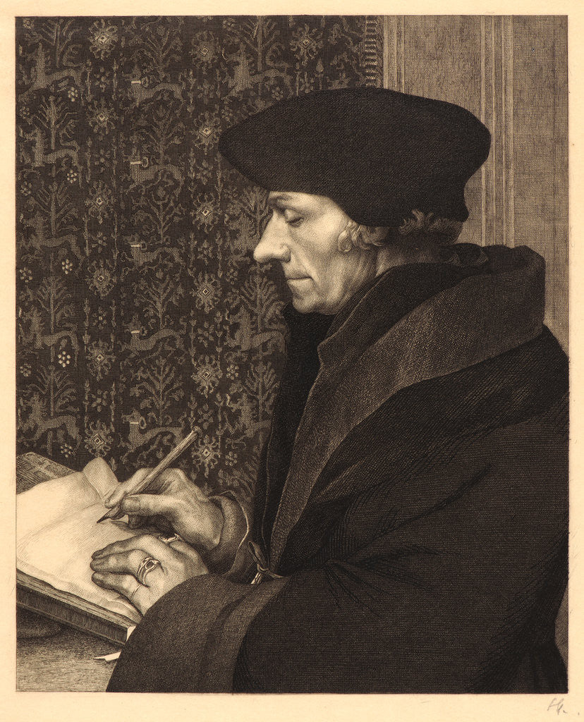 Detail of Portrait of Erasmus of Rotterdam, 1863 by Félix Bracquemond