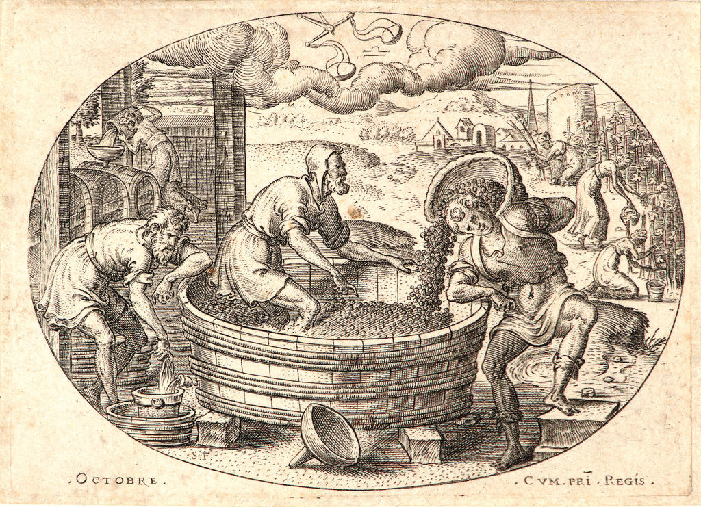 Detail of The Twelve Months, October, 1568 by Etienne Delaune