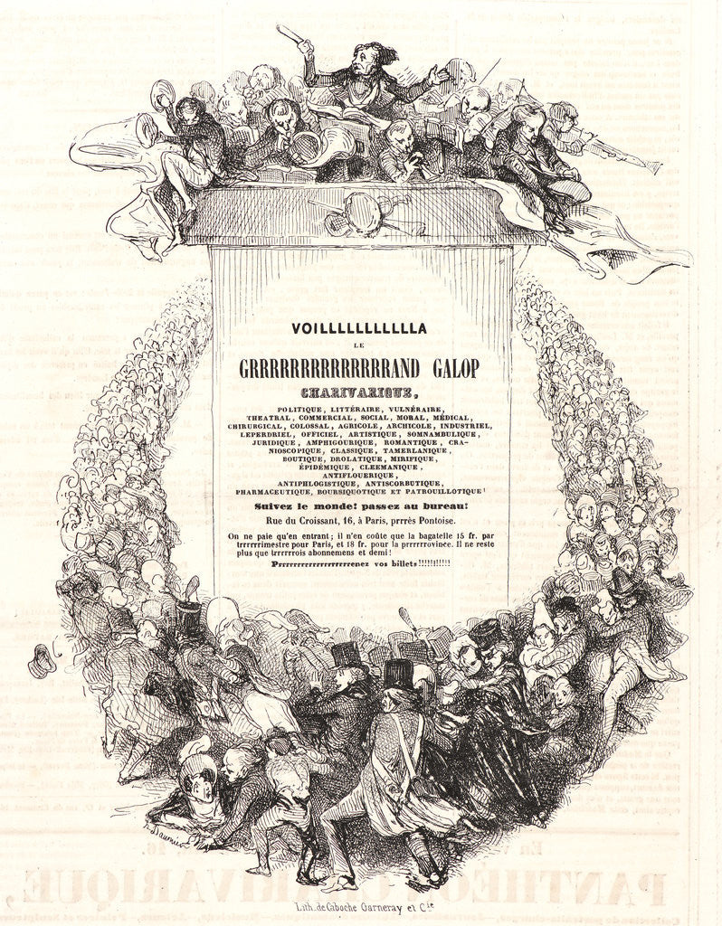 Detail of Voillllllllllla le Grrrrrrrrrrrrrrand Galop Charivarique, 1839 by Honoré Daumier